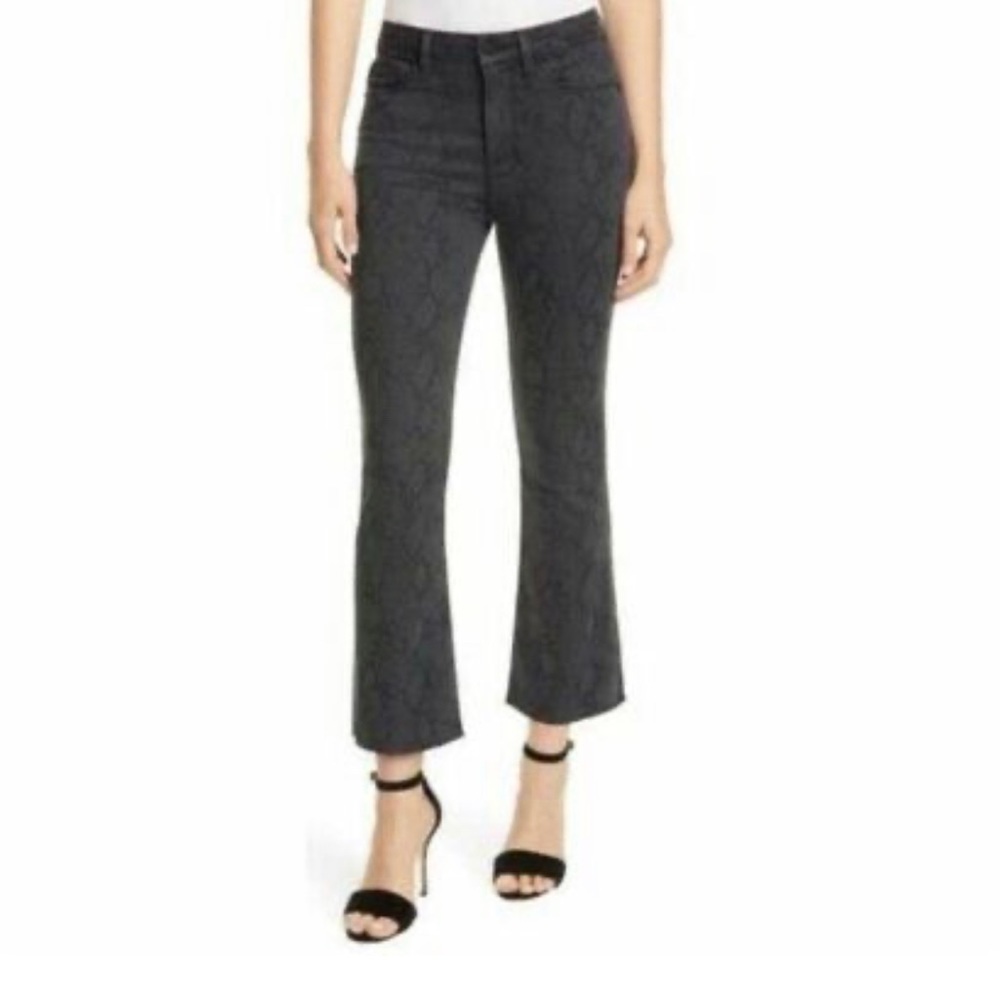 Frame Denim Le Crop Mini Boot Black Gray Tonal Python Women's Jeans | 23, 24, 25